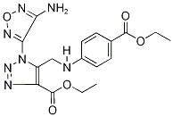 Ethyl 4-({[1-(4-amino-1,2,5-oxadiazol-3-yl)-4-(ethoxycarbonyl)-1H-1,2,3-triazol-5-yl]methyl}amino)benzoate Struktur