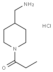 1-[4-(Aminomethyl)piperidin-1-yl]propan-1-one hydrochloride, 4-(Aminomethyl)-1-propionylpiperidine hydrochloride Struktur