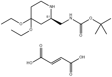 tert-Butyl [(2R)-4,4-diethoxypiperidin-2-ylmethyl]carbamate (2E)-but-2-enedioate Struktur