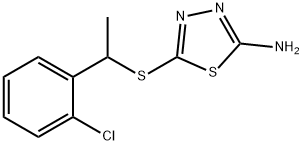 5-{[1-(2-Chlorophenyl)ethyl]thio}-1,3,4-thiadiazol-2-amine Struktur