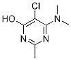 5-Chloro-6-(dimethylamino)-2-methylpyrimidin-4-ol, 5-Chloro-6-(dimethylamino)-4-hydroxy-2-methyl-1,3-diazine Struktur