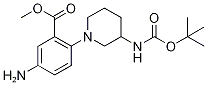 4-{3-[(tert-Butoxycarbonyl)amino]piperidin-1-yl}-3-(methoxycarbonyl)aniline, 3-Amino-1-[4-amino-2-(methoxycarbonyl)phenyl]piperidine, 3-BOC protected Struktur