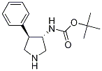 (+/-)-trans-tert-Butyl (4-phenylpyrrolidin-3-yl)carbamate Struktur