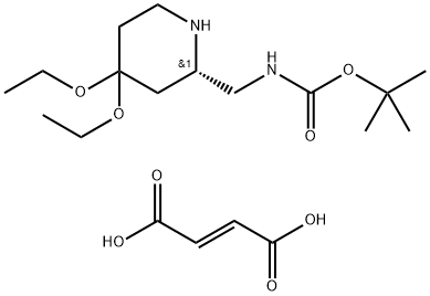 tert-Butyl [(2S)-4,4-diethoxypiperidin-2-ylmethyl]carbamate (2E)-but-2-enedioate Struktur