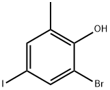 3-Bromo-2-hydroxy-5-iodotoluene, 6-Bromo-4-iodo-o-cresol Struktur