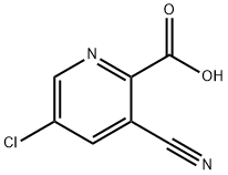 5-Chloro-3-cyanopicolinic acid, 2-Carboxy-5-chloronicotinonitrile Struktur