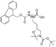 (2S,5R)-2-Amino-4-[3-(tert-butoxycarbonyl)-2,2-dimethyloxazolidin-5-yl]butanoic acid, N2-FMOC protected Struktur