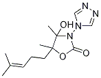 4,5-Dimethyl-4-hydroxy-5-(4-methylpent-3-en-1-yl)-3-(4H-1,2,4-triazol-4-yl)-1,3-oxazolidin-2-one Struktur