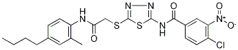 N1-(5-{[2-(4-butyl-2-methylanilino)-2-oxoethyl]thio}-1,3,4-thiadiazol-2-yl)-4-chloro-3-nitrobenzamide Struktur