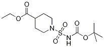 Ethyl 1-{[(tert-butoxycarbonyl)amino]sulphonyl}piperidine-4-carboxylate Struktur