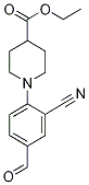 3-Cyano-4-[4-(ethoxycarbonyl)piperidin-1-yl]benzaldehyde, 2-[4-(Ethoxycarbonyl)piperidin-1-yl]-5-formylbenzonitrile Struktur