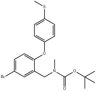 tert-Butyl {5-bromo-2-[4-(methylthio)phenoxy]benzyl}methylcarbamate Struktur