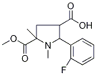 1,5-Dimethyl-2-(2-fluorophenyl)-5-(methoxycarbonyl)pyrrolidine-3-carboxylic acid Struktur