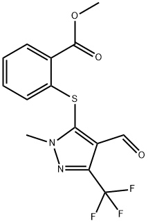 5-[(2-Methoxycarbonyl)phenylthio]-1-methyl-3-(trifluoromethyl)pyrazole4-carboxaldehyde 97% Struktur