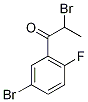 2-Bromo-1-(5-bromo-2-fluorophenyl)propan-1-one Struktur