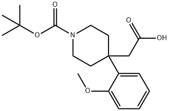 2-[1-(tert-Butoxycarbonyl)-4-(2-methoxyphenyl)piperidin-4-yl]acetic acid Struktur