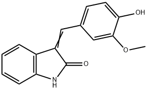 3-(4-Hydroxy-3-methoxybenzylidene)-1,3-dihydro-2H-indol-2-one Struktur