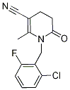 1-(2-Chloro-6-fluorobenzyl)-5-cyano-6-methyl-1,2,3,4-tetrahydropyridin-2-one 97% Struktur