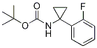 1-Amino-1-(2-fluorophenyl)cyclopropane, N-BOC protected, tert-Butyl [1-(2-fluorophenyl)cycloprop-1-yl]carbamate, 1-{1-[(tert-Butoxycarbonyl)amino]cycloprop-1-yl}-2-fluorobenzene Struktur