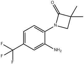 1-[2-Amino-4-(trifluoromethyl)phenyl]-3,3-dimethylazetidin-2-one Struktur