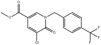 Methyl 5-chloro-1,6-dihydro-6-oxo-1-[4-(trifluoromethyl)benzyl]pyridine-3-carboxylate Struktur