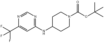 tert-Butyl 4-{[6-(trifluoromethyl)pyrimidin-4-yl]amino}piperidine-1-carboxylate Struktur