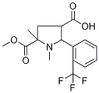 1,5-Dimethyl-5-(methoxycarbonyl)-2-[2-(trifluoromethyl)phenyl]pyrrolidine-3-carboxylic acid Struktur