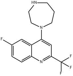 1-[6-Fluoro-2-(trifluoromethyl)quinolin-4-yl]homopiperazine 97% Struktur