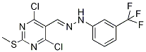 4,6-dichloro-2-(methylthio)pyrimidine-5-carboxaldehyde 5-[3-(trifluoromethyl)phenyl]hydrazone Struktur