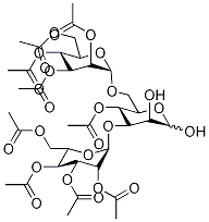 4-O-Acetyl-3,6-di-O-(2,3,4,6-tetra-O-acetyl-α-D-mannopyranosyl)-D-mannopyranose Struktur