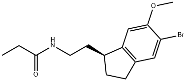 (S)-N-[2-(5-Bromo-2,3-dihydro-6-methoxy-1H-inden-1-yl)ethyl]propanamide Struktur