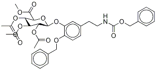 N-Benzyloxycarbonyl-4-O-benzyl Dopamine Tri-O-acetyl-3-β-D-Glucuronic Acid Methyl Ester Struktur