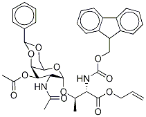 N-Fmoc-O-[2-acetamido-3-O-acetyl-4,6-O-benzylidene-2-deoxy-α-D-galactopyranosyl]-L-threonine Allyl Ester Struktur