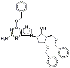 (2R,3R,5R)-5-[2-Amino-6-(phenylmethoxy)-9H-purin-9-yl]-3-(phenylmethoxy)-2-[(phenylmethoxy)methyl]-cyclopentanol Struktur