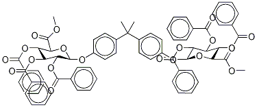 Bisphenol A 4-O-4’-O-Di(tri-O-benzoyl-β-D-glucuronic Acid Methyl Ester) Struktur