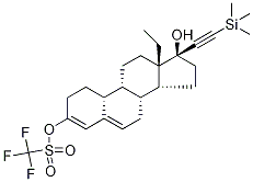 13-Ethyl-17α-triMethylsilylethynyl-3-triflate-18,19-dinor-pregna-3,5-dien-17-ol Struktur