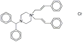 4-(DiphenylMethyl)-1,1-bis[(E)-3-phenylprop-2-enyl]piperaziniuM Chloride Struktur