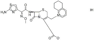 [6R-[6α,7β(Z)]]-1-[[7-[[(2-aMino-4-thiazolyl)(MethoxyiMino)acetyl]aMino]-2-carboxy-8-oxo-5-thia-1-azabicyclo[4.2.0]oct-2-en-3-yl]Methyl]-5,6,7,8-tetrahydro-quinoliniuM-d7 Hydroiodide Struktur