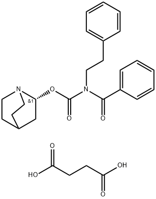 N-Benzoyl-N-[2-(phenyl)ethyl]-N-carbamic Acid R-Quinuclidinol Ester Succinic Acid Salt Struktur