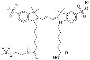 CYANINE 3 MONOFUNCTIONAL BIHEXANOIC ACID MONO-MTSEA DYE, POTASSIUM SALT Struktur