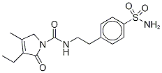 4-[2-[(3-Ethyl-d5-4-methyl-2-oxo-3-pyrrolin-1-yl)carboxamido]ethyl]benzenesulfonamide Struktur