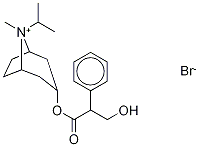 (3-endo,8-syn)-3-(3-Hydroxy-1-oxo-2-phenylpropoxy)-8-methyl-8-(1-methylethyl-d7)-8-azoniabicyclo[3.2.1]octane Bromide Struktur