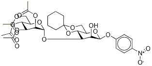 p-Nitrophenyl 3-O-(2,3,4,6-Tetra-O-acetyl-α-D-mannopyranosyl)-4,6-O-cyclohexylidene-β-D-mannopyranoside Struktur