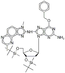 3',5'-Di-O-tert-butyldiMethylsilyl-2'-deoxy-8-[(3-Methyl-8-Methyl-3H-iMidazo[4,5-f]quinoxalin-2-yl)aMino]-6-O-benzyl-guanosine-d3 Struktur