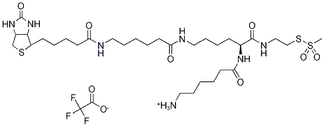 2-[N2-(6-Aminocaproyl)-N6-(6-biotinamidocaproyl)-L -lysinylamido] Ethyl Methanethiosulfonate, Trifluoroacetic Acid Salt Struktur