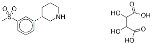 3R-(+)-3-(3-Methanesulfonyl-phenyl)-piperidine Tartaric Acid Salt Struktur