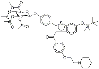 Methyl-1-(6-tert-butyldimethylsylyl-4’-hydroxyraloxifene-d4)-2,3,4-tri-O-acetyl--D-glycopyranuronate Struktur