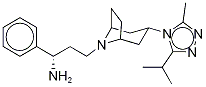 (1S)-3-[3-((3-Isopropyl-d6)-5-methyl-4H-1,2,4-triazol-4-yl)-exo-8-azabicyclo[3.2.1]oct-8-yl]-1-phenyl-1-propanamine Struktur