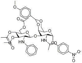 4-Nitrophenyl 2-Acetamido-4,6-O-methoxybenzylidene-3-O-(3,4,6-tri-O-acetyl-2-deoxy-2-phthalimido-β-D-glucopyranosyl)-α-D-galactopyranoside Struktur