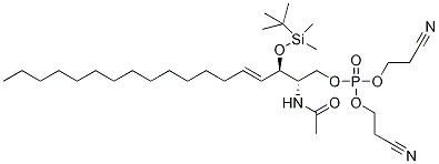 2-O-tert-ButyldiMethylsilyl C2 CeraMide-1-(bis(2-cyanoethyl)phosphate Struktur